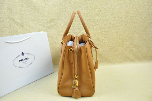 2014 Prada grainy calfskin tote bag BR4743 wheat for sale